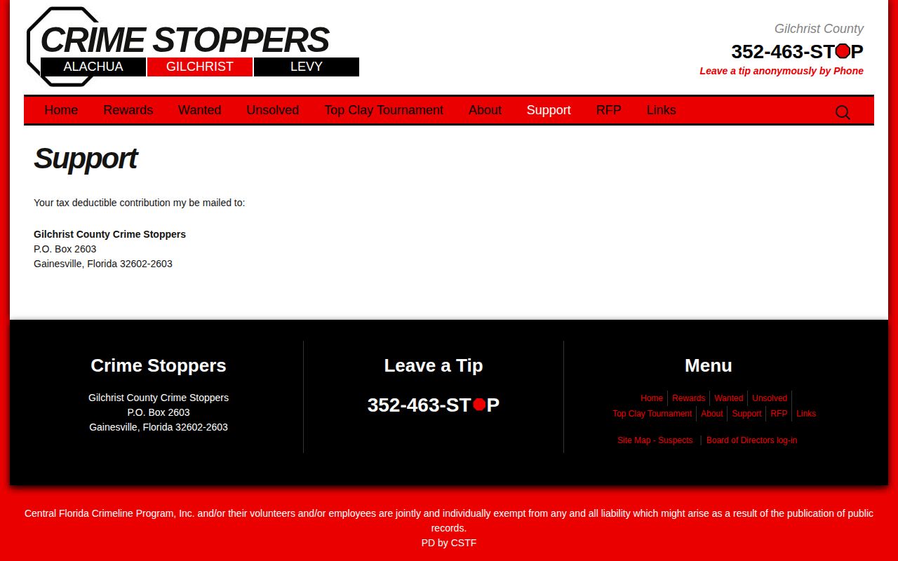 Gilchrist Crime Stoppers tip resource for wanted information